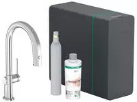 hansgrohe Aqittura M91 Filtersystem 210, Ausziehauslauf, 1jet, sBox, Starter Set,