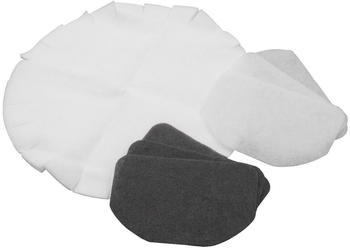 vhbw Papierfilter Aktivkohle-Filter Fett-Filter Ersatzfilter-Set (12-tlg.) kompatibel mit DeLonghi D690C, D677UX, D665U, D612U Fritteuse Schwarz Weiß