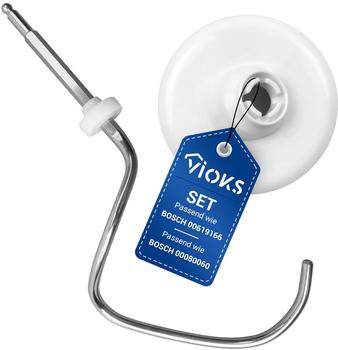 VIOKS Teigabweiser + Knethaken Ersatz für Bosch 00619166 00080060 – ProfiMixx 44 46 47 / Bosch MUM4 und MUM5