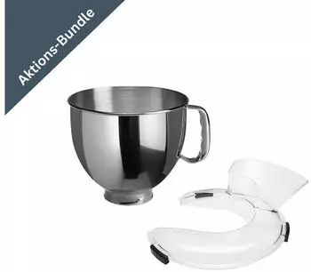 KitchenAid Edelstahlsch&uuml;ssel 4,8 L + Easy Snap Spritzschutz Paket