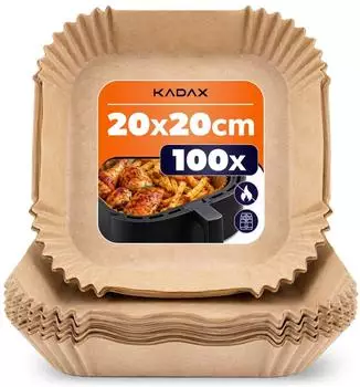 Kadax Backpapier für Heißluftfritteuse 20x20cm, 100 Stück (K17489)