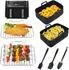 LuxusKollektion Heißluftfritteuse Zubehör-Set 7-teilig, Silikon-Einlagen & Grillroste (AF400EU)