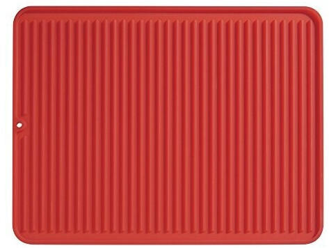 InterDesign Spülbeckenmatte aus Silikon (40 x 30 cm) rot
