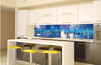 DIMEX Küchenrückwand Folie selbstklebend Spritzschutz 260x 60 cm FUTURISTISCHE Stadt
