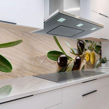 Rodnik Küchenrückwand Olivenzweige 60 x 200 cm, robuste ABS-Kunststoff Platte Monolith mit Direktdruck