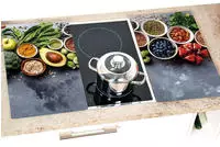 KESPER Multi-Glasschneideplatte, 2er Pack, Motiv: Healthy Kitchen