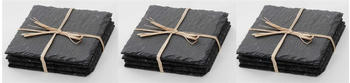 Novaliv 12x Schiefer Untersetzer 10x10 cm eckig Glasuntersetzer 10cm Schiefer