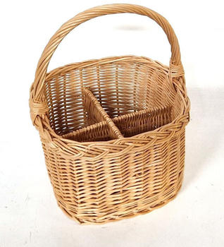 Tigana Flaschenträger für 4 Flaschen Flaschenkorb Weidenkorb Flaschenhalter Korb 708040