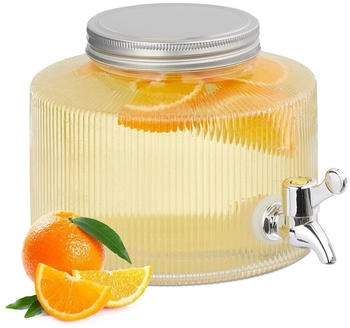 Relaxdays Getränkespender Saftspender Wasserspender Zapfglas Saftbehälter 2,8 Liter Glas