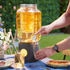 Relaxdays Getränkespender mit Einsatz, Zapfhahn & Deckel, 8 Liter, Glas,