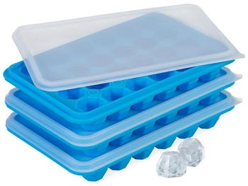 Relaxdays Eiswürfelform Eiswürfelschale Eiswürfel-Gießform Silikonform Diamant 3er Set