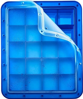 Lurch 240760 Ice Former Arctic Würfel 4cm blau Eiswürfelform für 20 Eiswürfel mit transparentem Deckel blau