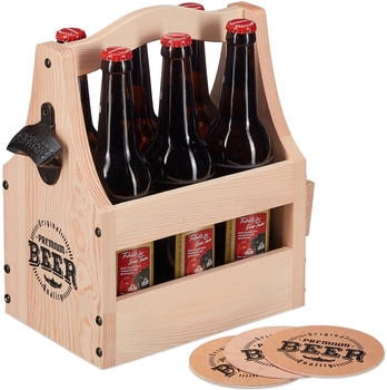 Relaxdays Aufbewahrungskorb, Bierträger (3 x, 28.5 x 16 x 30 cm)