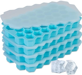 Relaxdays 4x Silikon-Eiswürfelform, Eisherstellung, Blau Relaxdays 4x Silikon-Eiswürfelform, Eisherstellung, Blau