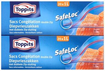 Toppits Safeloc Zipper-Gefrierbeutel 1 Liter 20, Lebensmittelverpackung