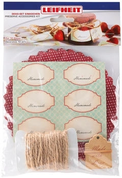 Leifheit Deko Set für Einmachgläser, Einmachgläser, Rot, Weiss