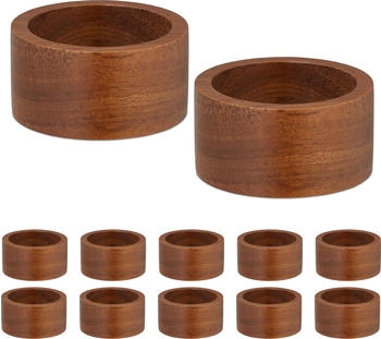 Relaxdays Serviettenringe + Serviettenhalter, 12x Serviettenringe (1 x)