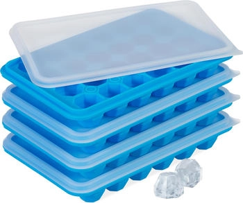 Relaxdays 4x Eiswürfelform, Eisherstellung, Blau Relaxdays 4x Eiswürfelform, Eisherstellung, Blau