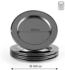 Echtwerk 6-teiliges Glasuntersetzer-Set aus Edelstahl, Getränke-Untersetzer, Black-Edition, Ø ca. 8 cm