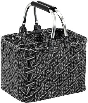 kobolo Flaschenträger Bottlebag Flaschenkiste Wiederverwendbar-Nylongeflecht- für 6 Flaschen Fächer - black white