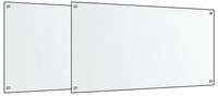 vidaXL K&uuml;chenr&uuml;ckw&auml;nde 2 Stk. Transparent 80x60 cm Hartglas