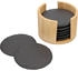 Westmark 8 Naturschiefer-Glasuntersetzer in Bambusbox, rund, Anthrazit/Hellbraun, 69212260