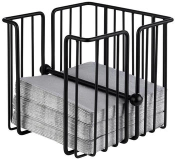 APS Serviettenhalter Urban 11771, Metall schwarz, für 120 Servietten, mit Beschwerer, 19 x 19 x 18cm