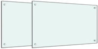 vidaXL K&uuml;chenr&uuml;ckw&auml;nde 2 Stk. Wei&szlig; 70x40 cm Hartglas