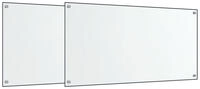 vidaXL K&uuml;chenr&uuml;ckw&auml;nde 2 Stk. Transparent 80x50 cm Hartglas