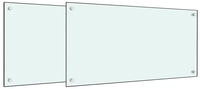 vidaXL K&uuml;chenr&uuml;ckw&auml;nde 2 Stk. Wei&szlig; 80x60 cm Hartglas
