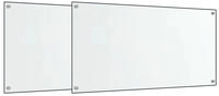 vidaXL K&uuml;chenr&uuml;ckw&auml;nde 2 Stk. Transparent 80x40 cm Hartglas