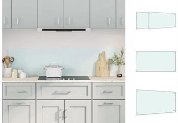 vidaXL K&uuml;chenr&uuml;ckwand K&uuml;chenr&uuml;ckwand 2 Stk Wei&szlig; 80x40 cm Hartglas