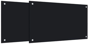 vidaXL K&uuml;chenr&uuml;ckwand 2 Stk. Schwarz 70x60 cm 2 St&uuml;ck Schwarz,