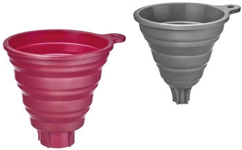 Westmark Trichter-Set, 2tlg., Ø 10 und 11 cm, Faltbar, Silikon, Grau/Rot, 21212270