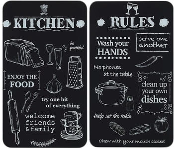 Wenko Herdabdeckplatten Kitchen Rules 2er Set Universal Glas
