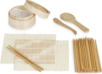 Relaxdays Sushi Set zum selbst machen Sushi-Maker Sushiroller Sushi-Kit Sushi-Matte Bambus