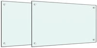 vidaXL K&uuml;chenr&uuml;ckw&auml;nde 2 Stk. Wei&szlig; 70x60 cm Hartglas