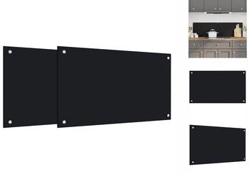 vidaXL Küchenrückwand Küchenrückwand 2 Stk Schwarz 70x50 cm Hartglas vidaXL Küchenrückwand Küchenrückwand 2 Stk Schwarz 70x50 cm Hartglas