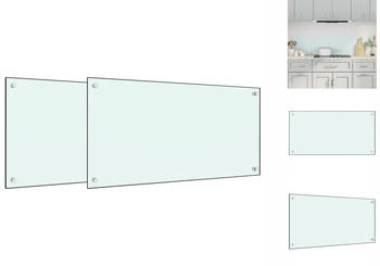vidaXL K&uuml;chenr&uuml;ckwand K&uuml;chenr&uuml;ckwand 2 Stk Wei&szlig; 80x50 cm Hartglas