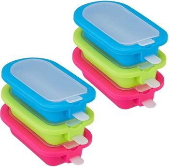 Relaxdays Eisform Eis am Stiel Formen Silikon Eisförmchen BPA-frei 6 Stück Stieleis Formen