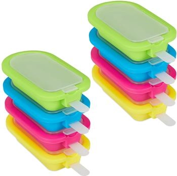 Relaxdays Eisform Eis am Stiel Formen Silikon Eisförmchen BPA-frei 8 Stück Stieleis Formen