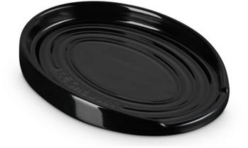 Le Creuset Löffelablage oval, 16 cm in schwarz glänzend