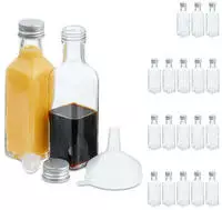 Relaxdays kleine Flaschen, 20er Set, 100 ml, Glasflaschen zum Bef&uuml;llen,