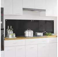 vidaXL K&uuml;chenr&uuml;ckwand 2 pcs Schwarz 90 x 50 cm Geh&auml;rtetes Glas