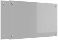 vidaXL K&uuml;chenr&uuml;ckwand 2 pcs Hellgrau 80 x 50 cm Geh&auml;rtetes Glas