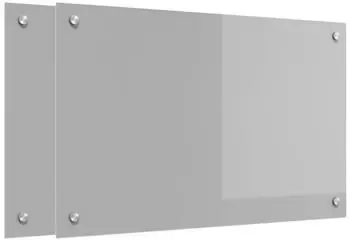 vidaXL K&uuml;chenr&uuml;ckwand 2 pcs Hellgrau 80 x 50 cm Geh&auml;rtetes Glas