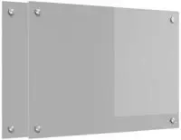 vidaXL K&uuml;chenr&uuml;ckwand 2 pcs Hellgrau 70 x 50 cm Geh&auml;rtetes Glas