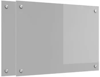 vidaXL K&uuml;chenr&uuml;ckwand 2 pcs Hellgrau 70 x 50 cm Geh&auml;rtetes Glas