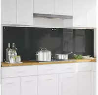 vidaXL K&uuml;chenr&uuml;ckwand 2 pcs Dunkelgrau 100 x 60 cm Geh&auml;rtetes Glas