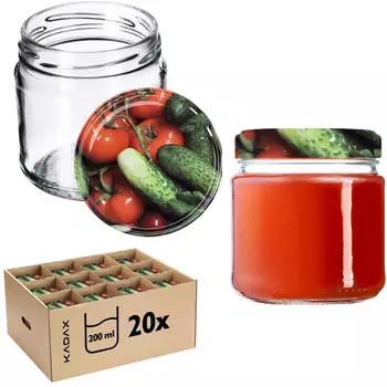 Kadax Einmachgläser mit Twist-Off Deckel 200ml Ø66mm, 20er Set (K2281)